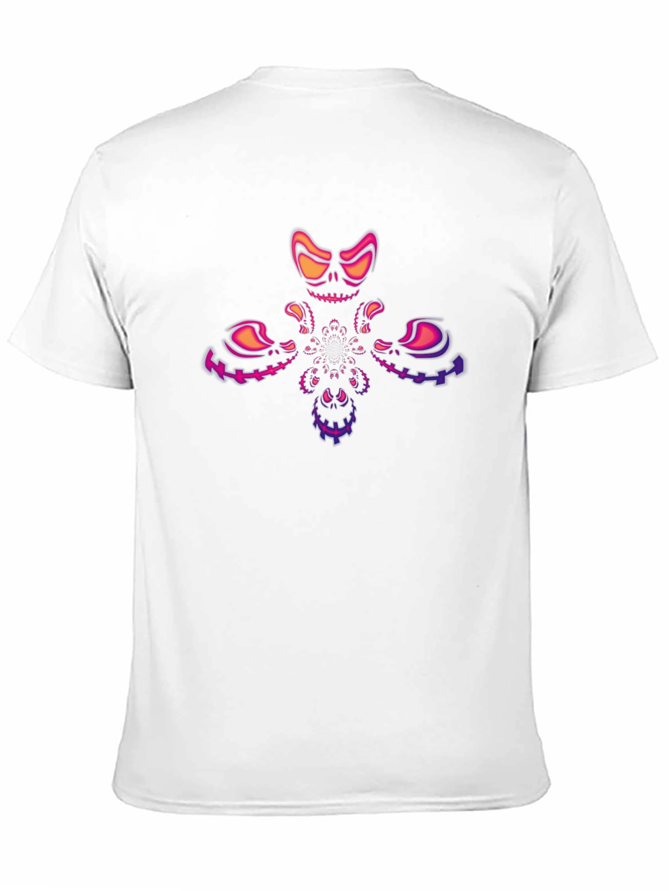 Black Skull Fractal Graphic Tee - Black Cotton Blend view 11