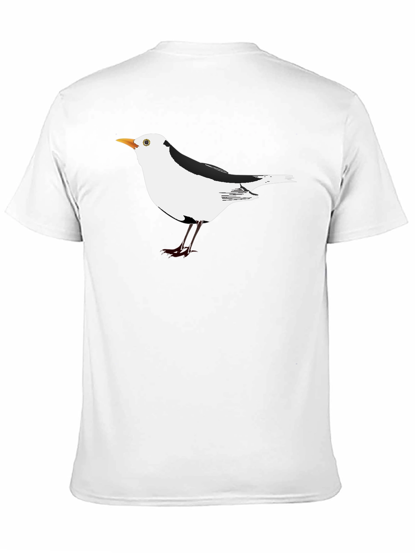 Black Black T-Shirt with Unique Seagull Bird Graphic view 11