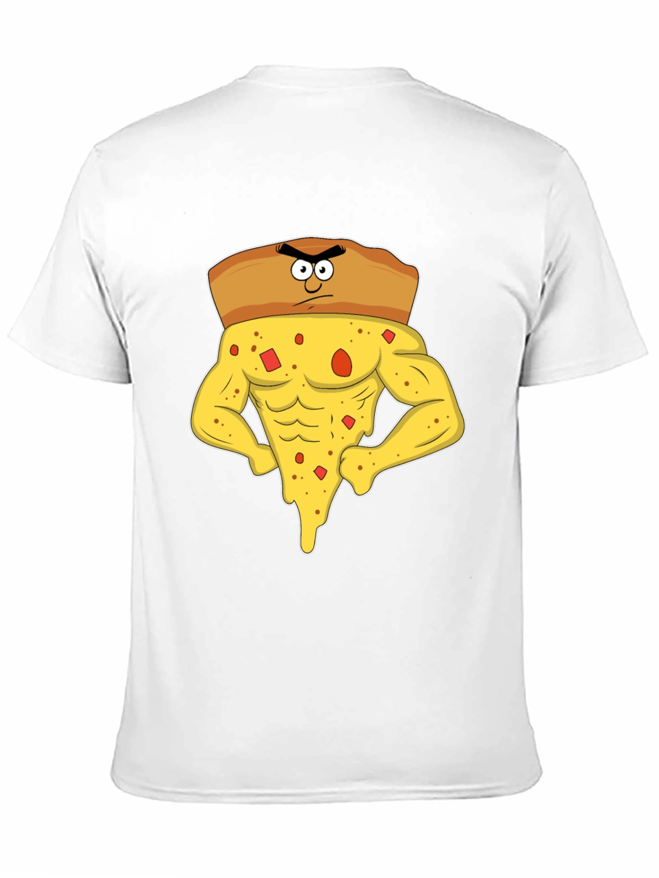 Black Funny Muscular Pizza Slice Graphic T-Shirt view 11