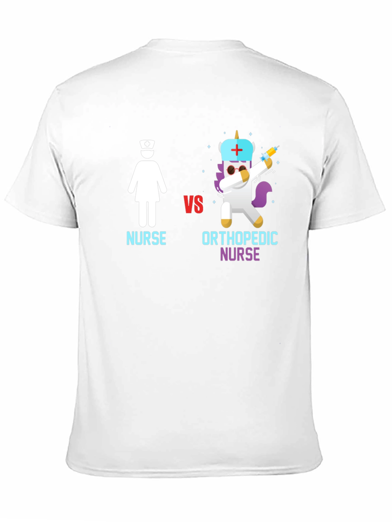 Black Nurse vs Orthopedic Nurse T-Shirt - Black Cotton Tee view 11