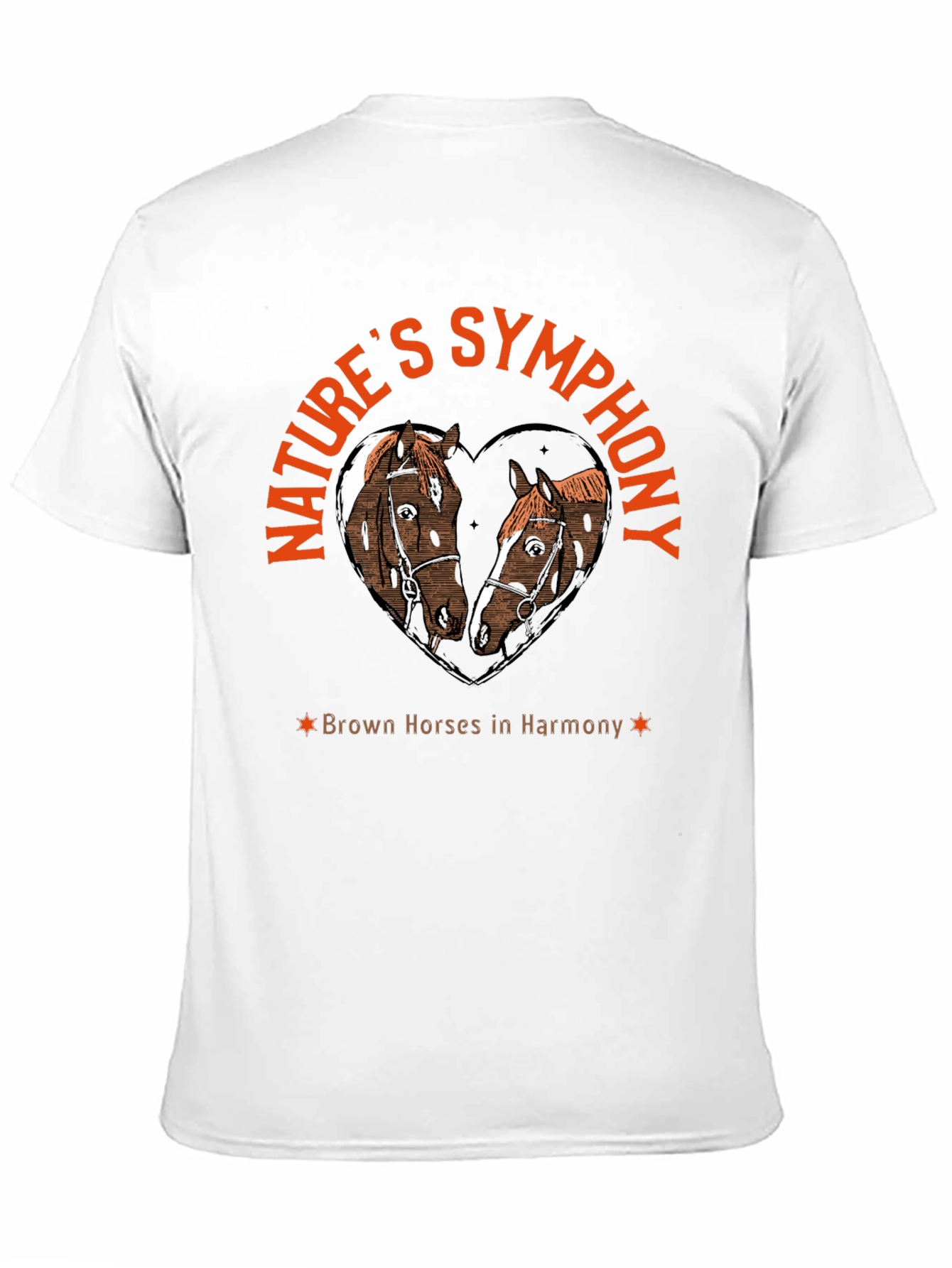 Black Nature's Symphony Brown Horses in Harmony T-Shirt view 11