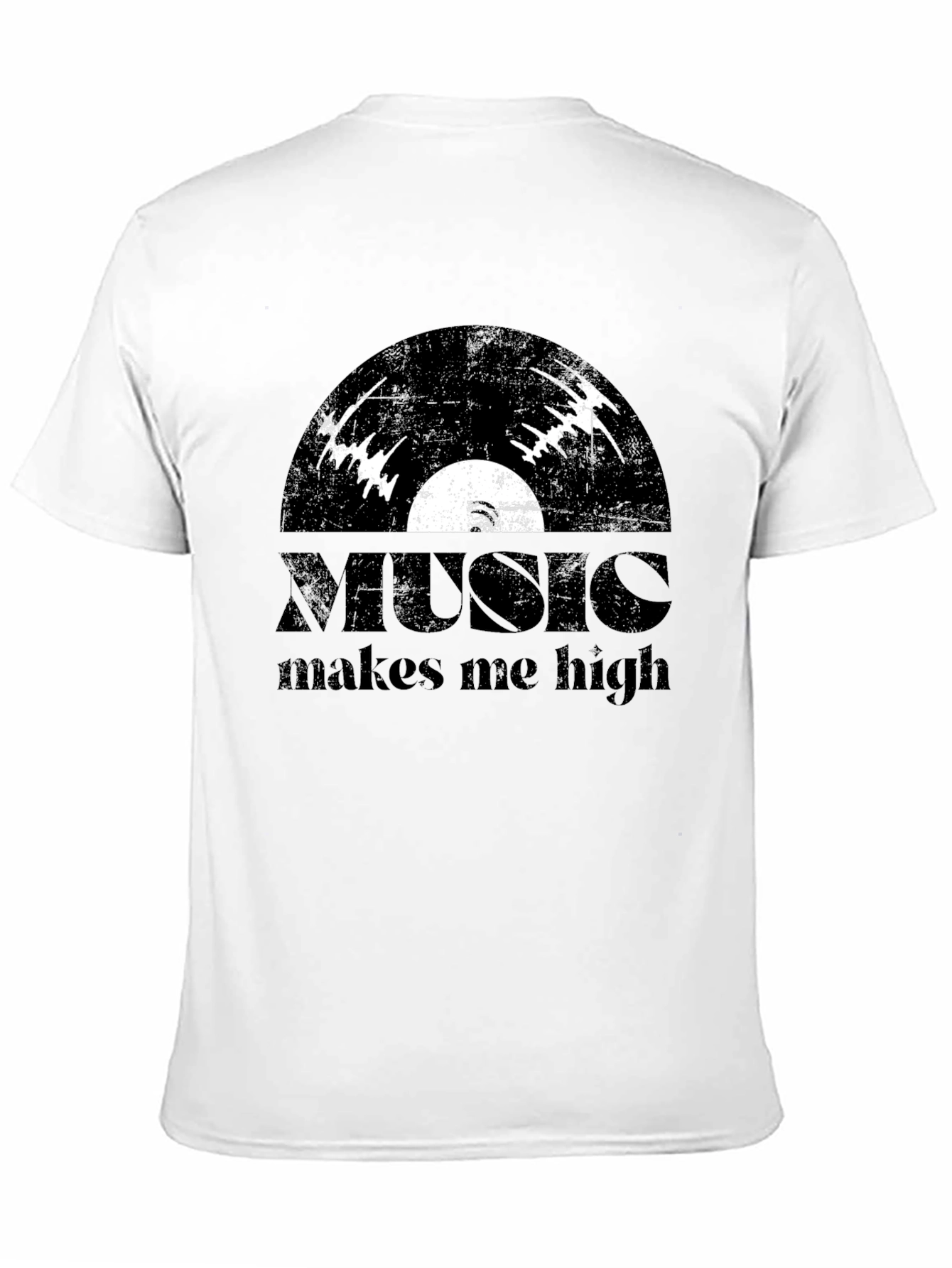 Black Music Makes Me High Black Graphic T-Shirt view 11