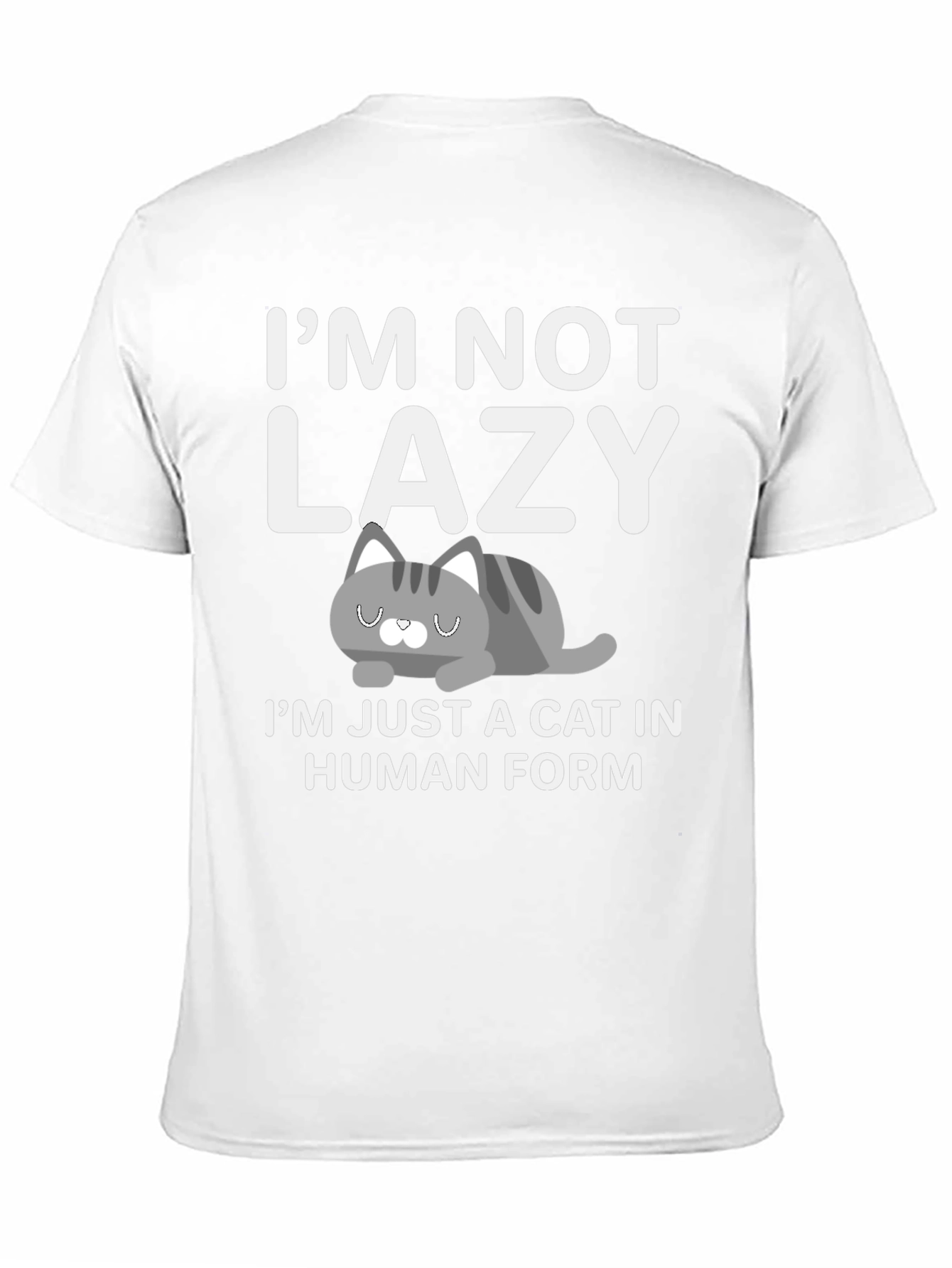 Black Funny Cat T-Shirt: I'm Not Lazy, Cat in Human Form view 11