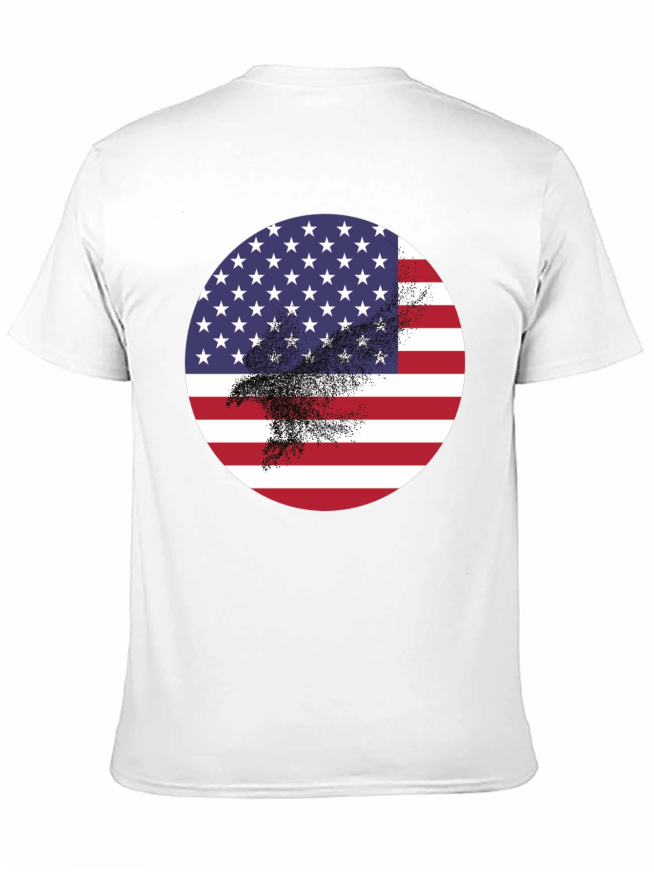 Black American Flag Eagle Graphic Black T-Shirt view 11