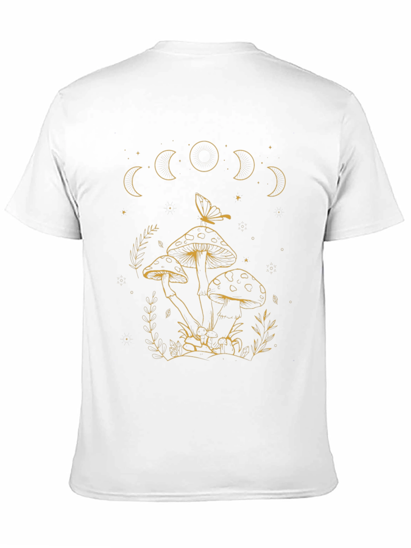 Black Mystic Mushroom Moon Phase Graphic Tee view 11