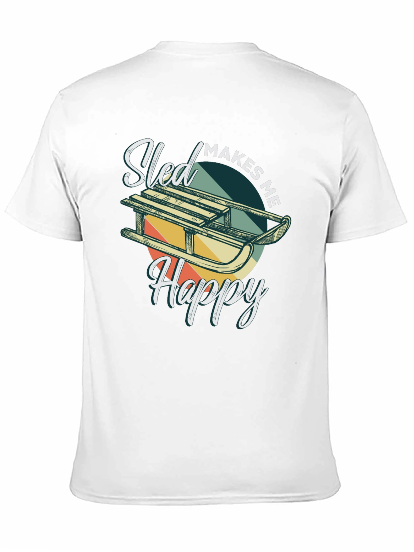 Black Sled Makes Me Happy T-Shirt view 11