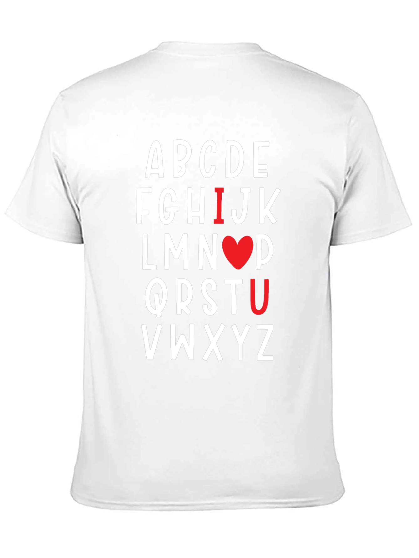 Black I Heart U Alphabet T-Shirt view 11