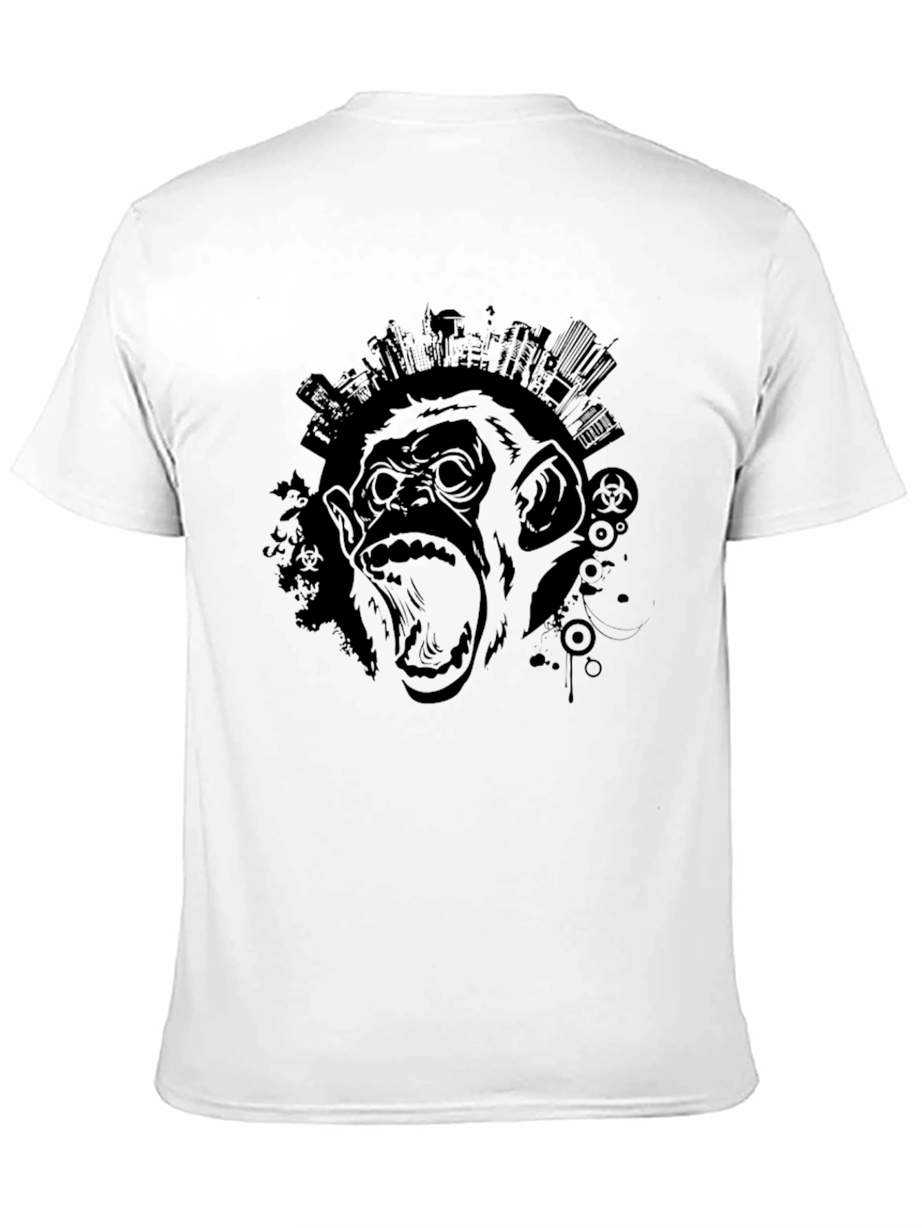 Black Men's Black Graphic Tee - Monkey City view 11