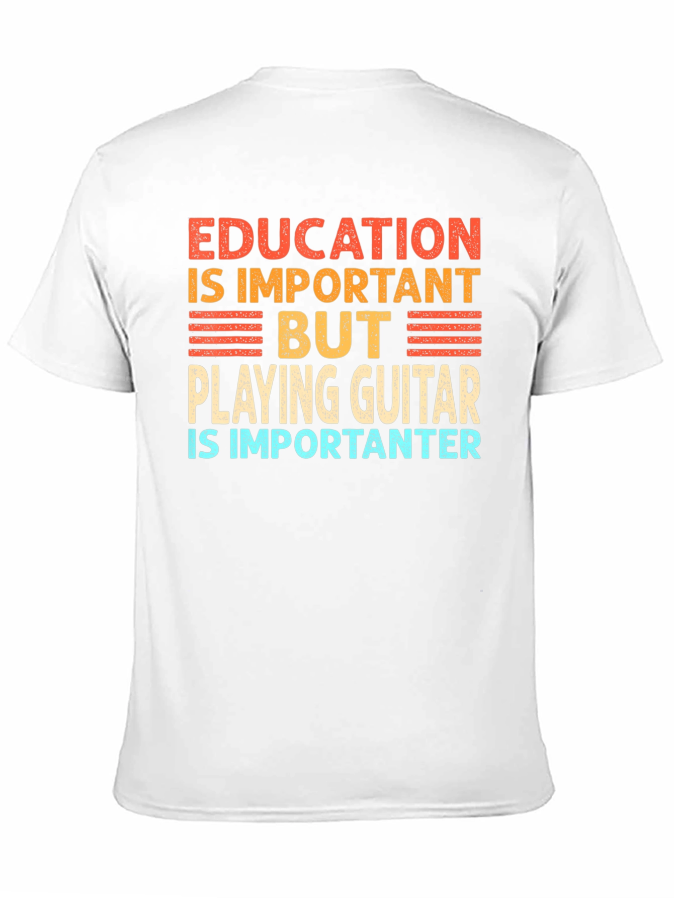 Black Funny Guitar Player T-Shirt Education is Important view 11