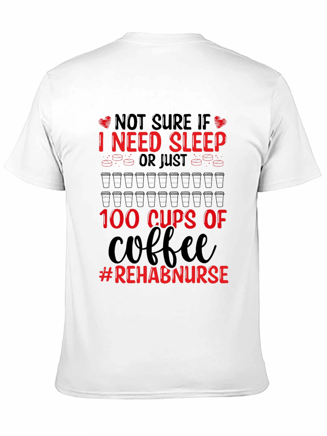 Black Rehab Nurse Coffee T-Shirt view 11