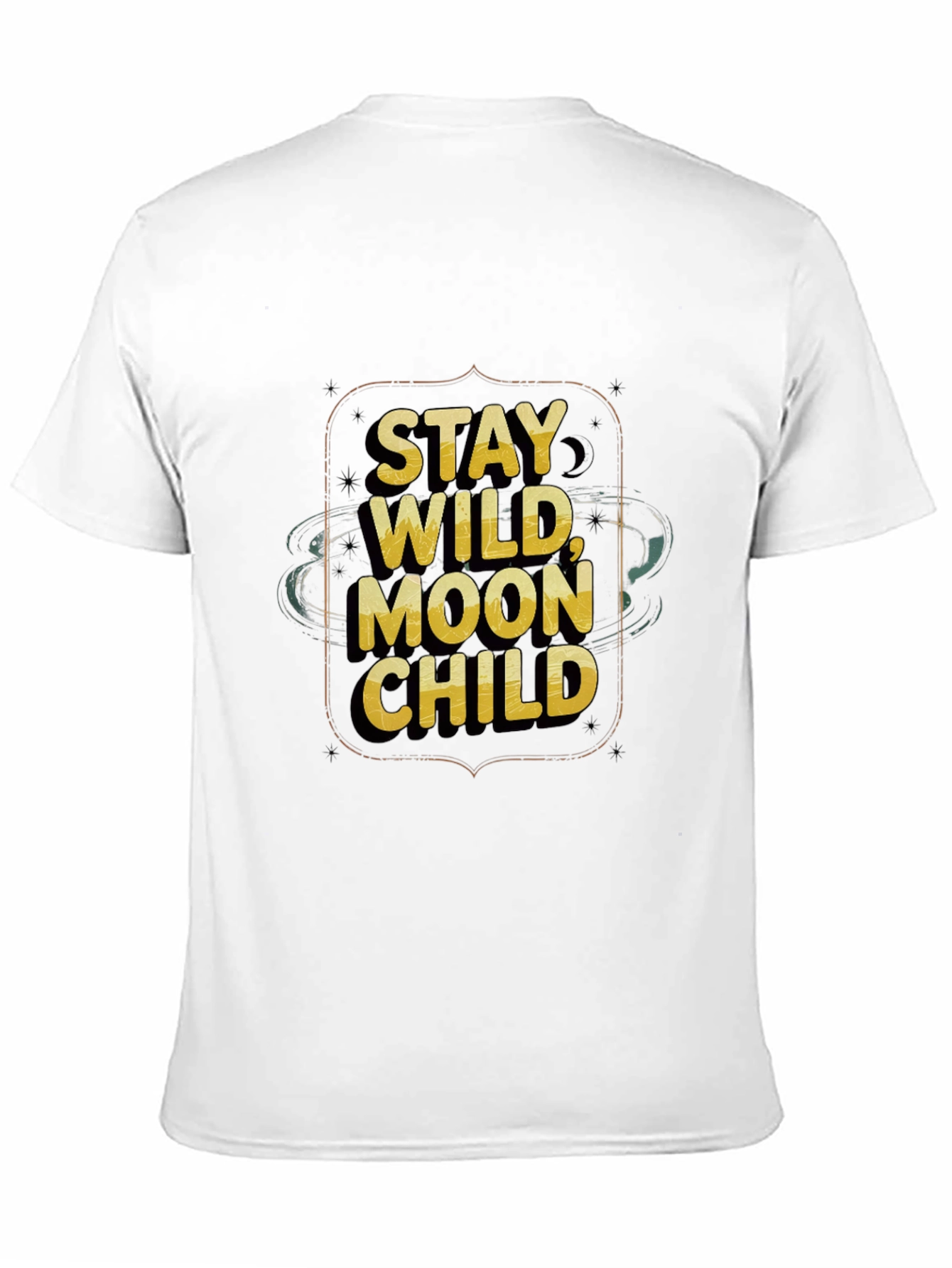 Black Stay Wild Moon Child Black Graphic Tee view 11