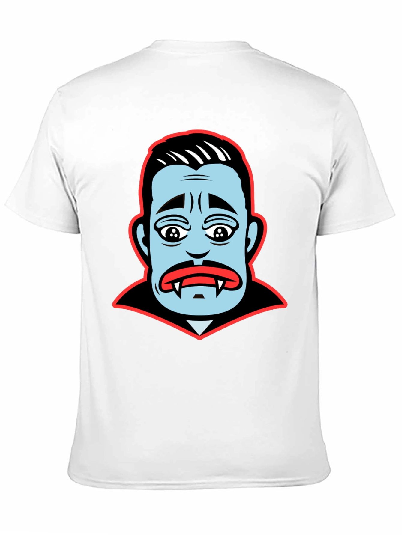 Black Cartoon Vampire Face Graphic T-Shirt view 11