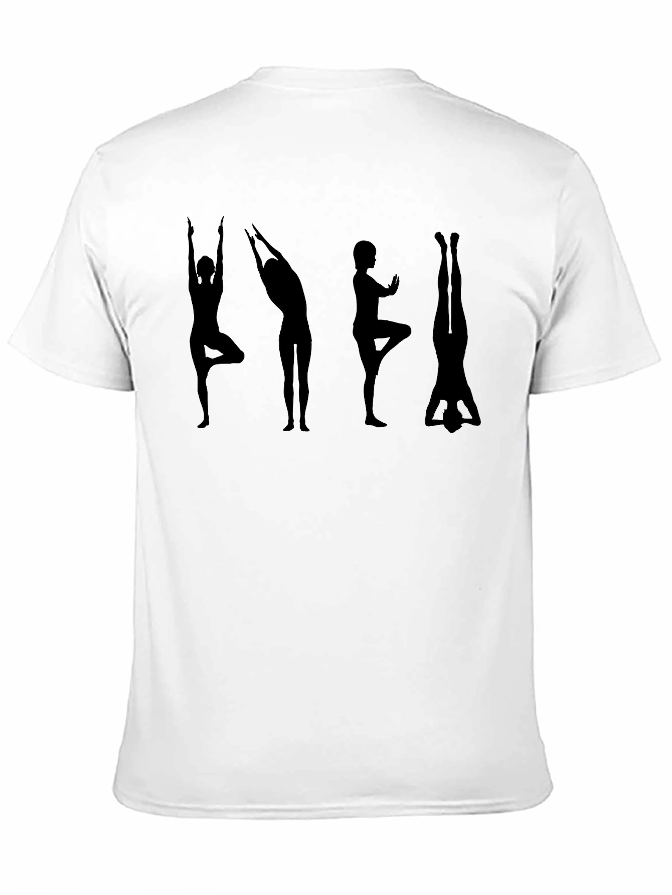 Black Yoga Pose Silhouette Black T-Shirt view 11