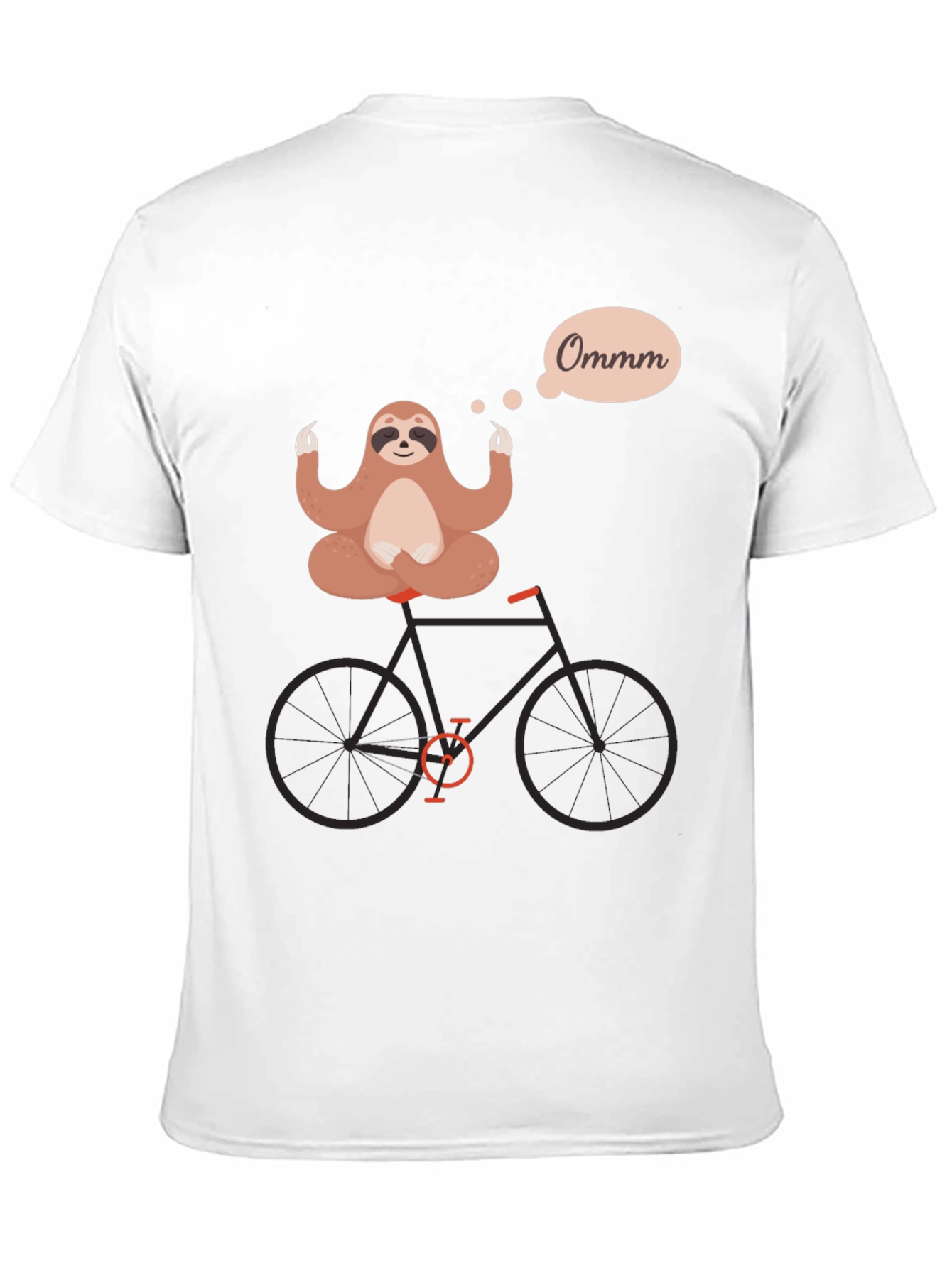 Black Yoga Sloth on Bike Graphic Tee - Relaxed & Funny view 11