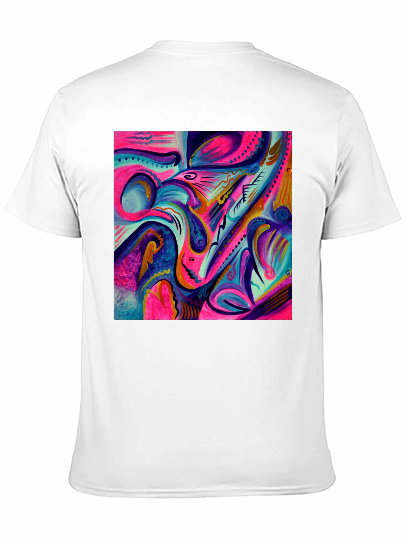 Black Abstract Art Printed Black T-Shirt view 11