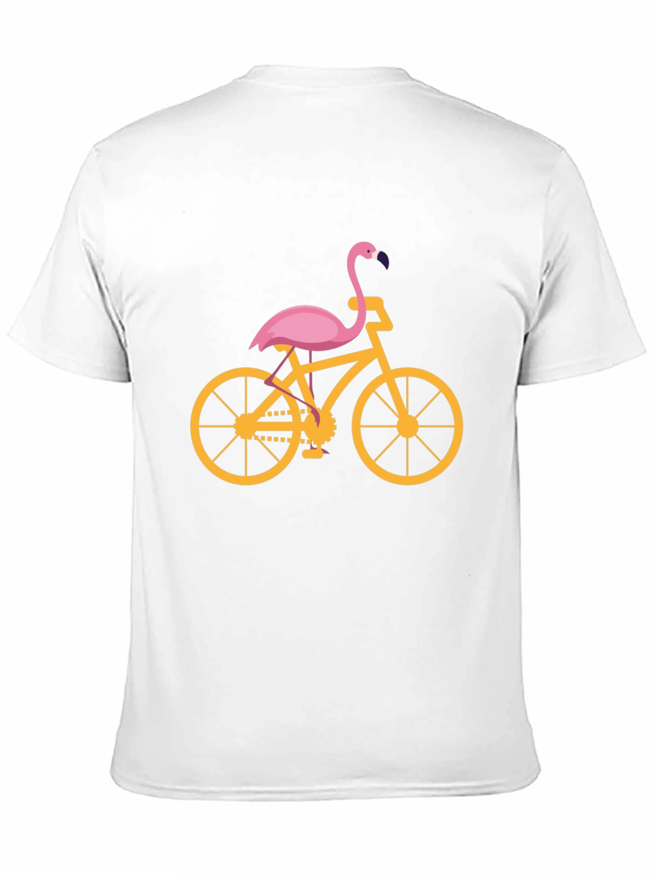 Black Flamingo Bicycle Graphic Tee - Black Cotton T-Shirt view 11