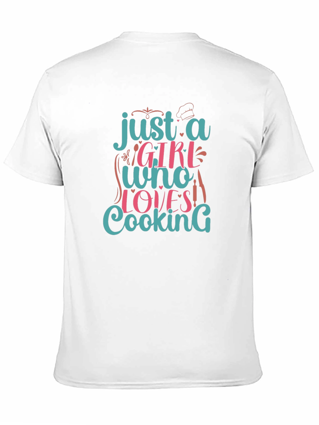 Black Just A Girl Who Loves Cooking Graphic T-Shirt view 11