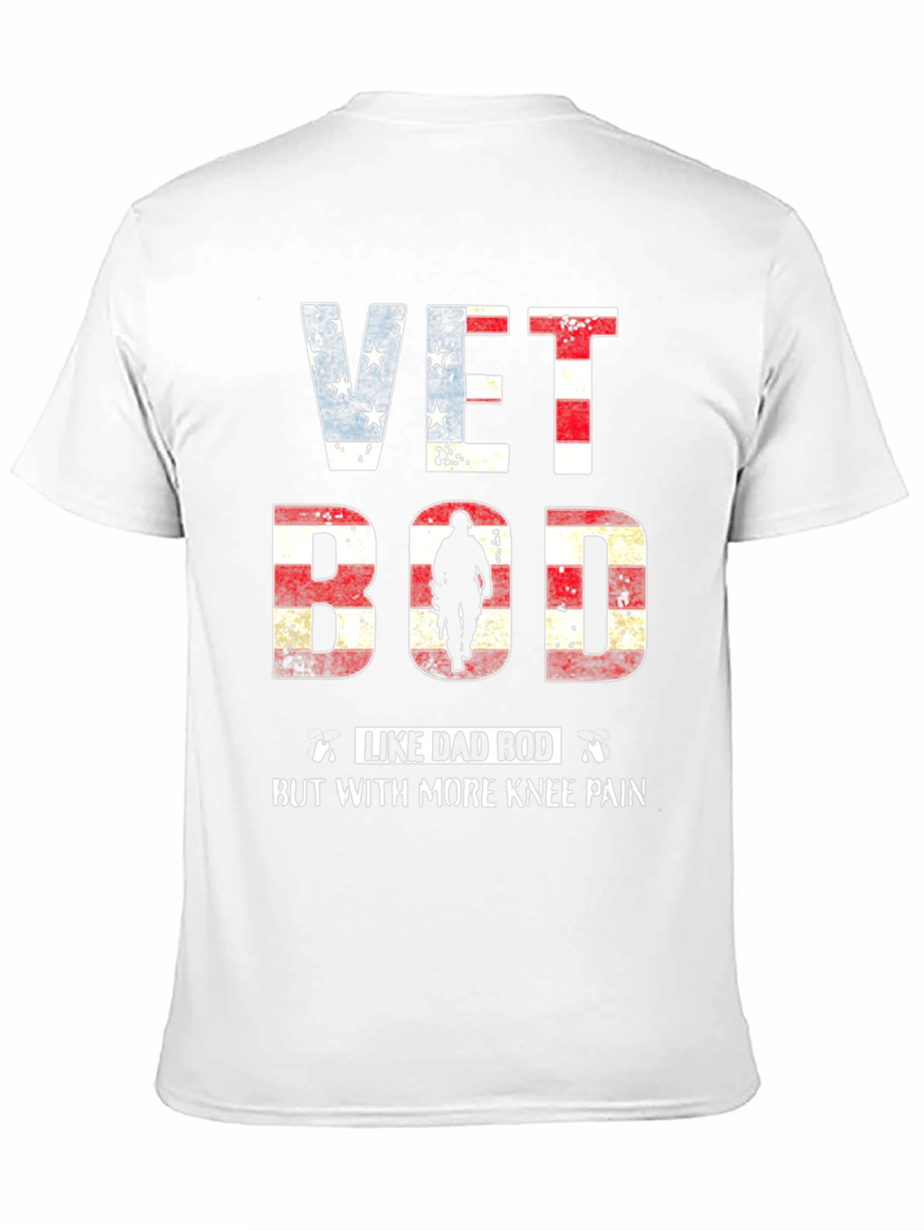 Black Vet Bod Like Dad Bod with More Knee Pain T-Shirt view 11