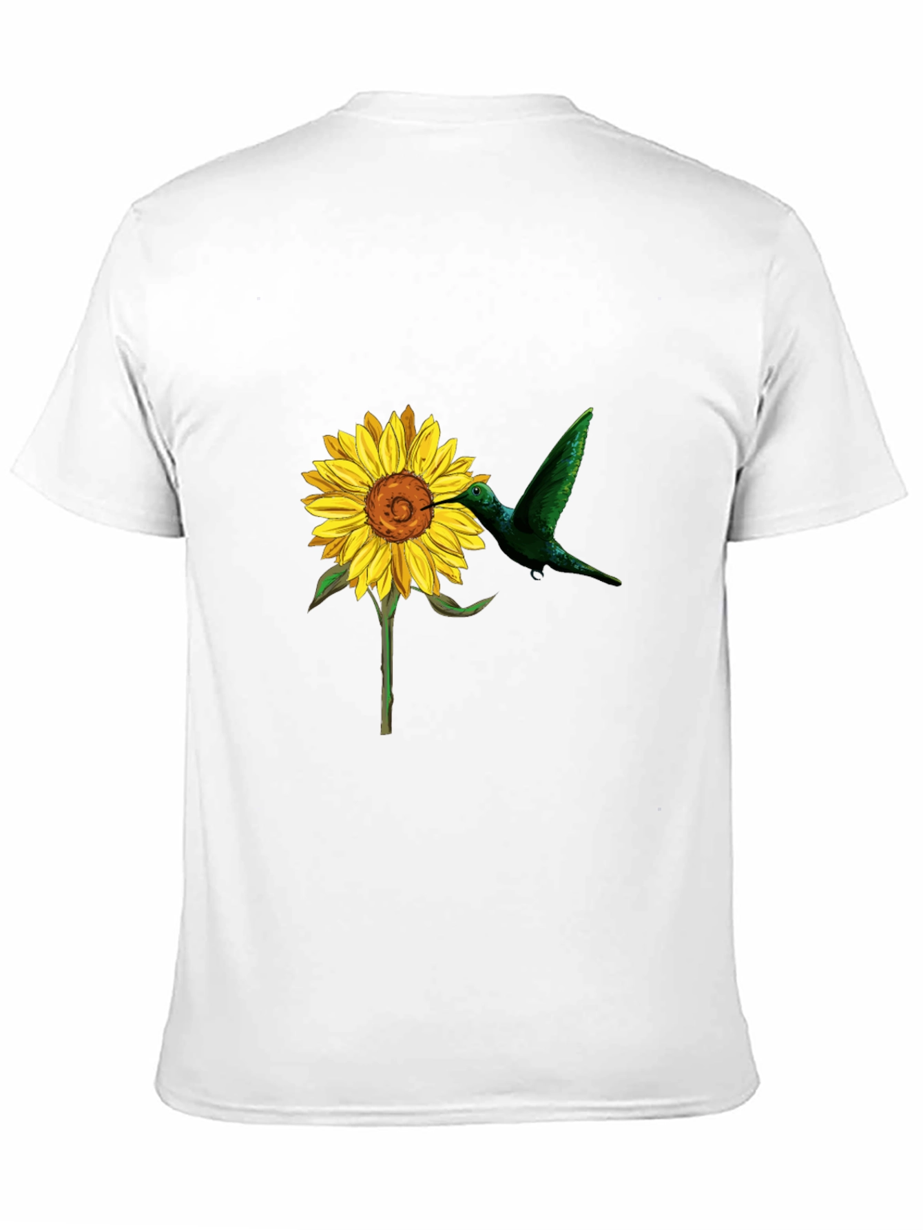 Black Hummingbird & Sunflower Graphic Black T-Shirt view 11