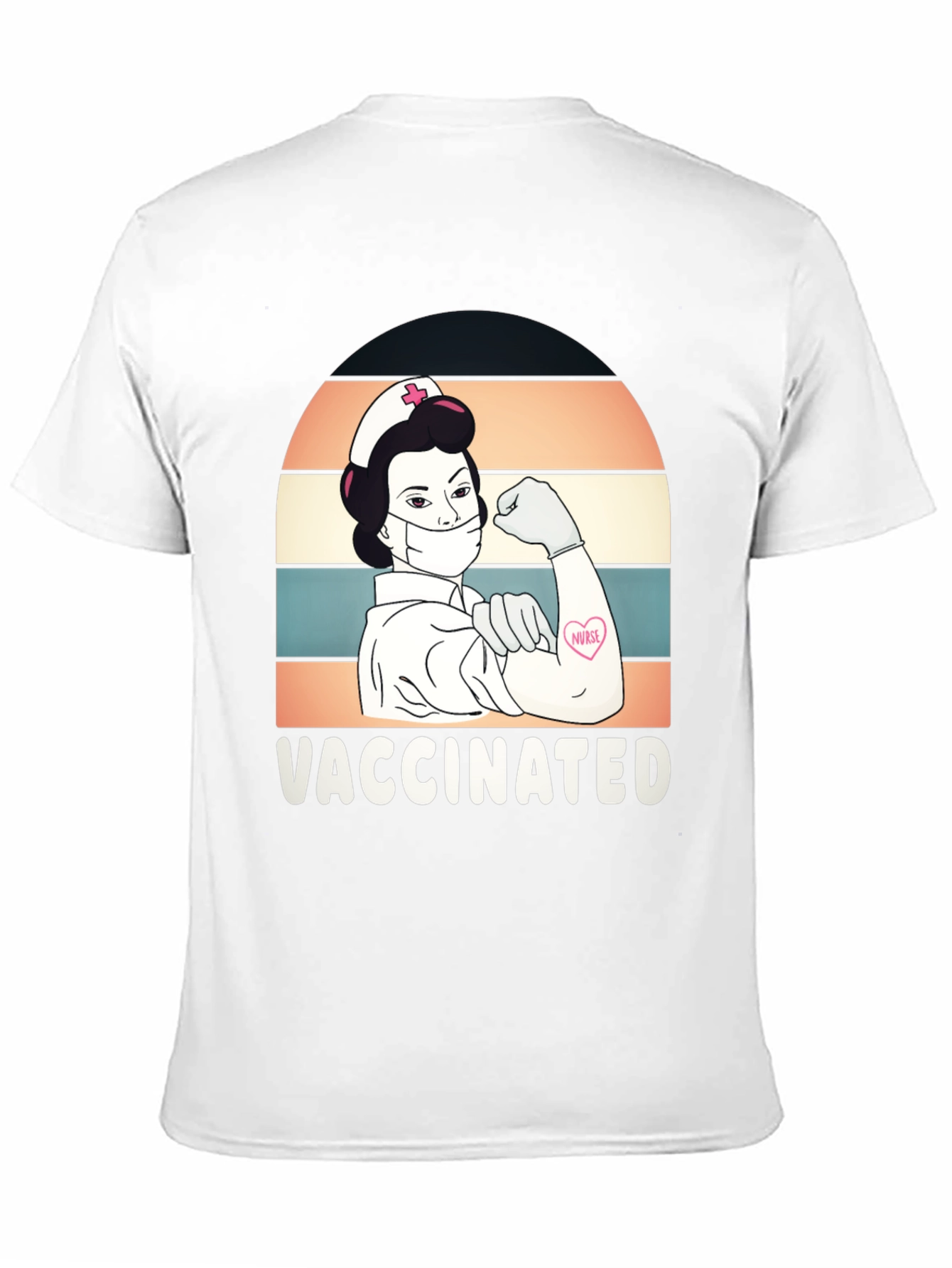 Black Vaccinated Nurse Graphic T-Shirt view 11