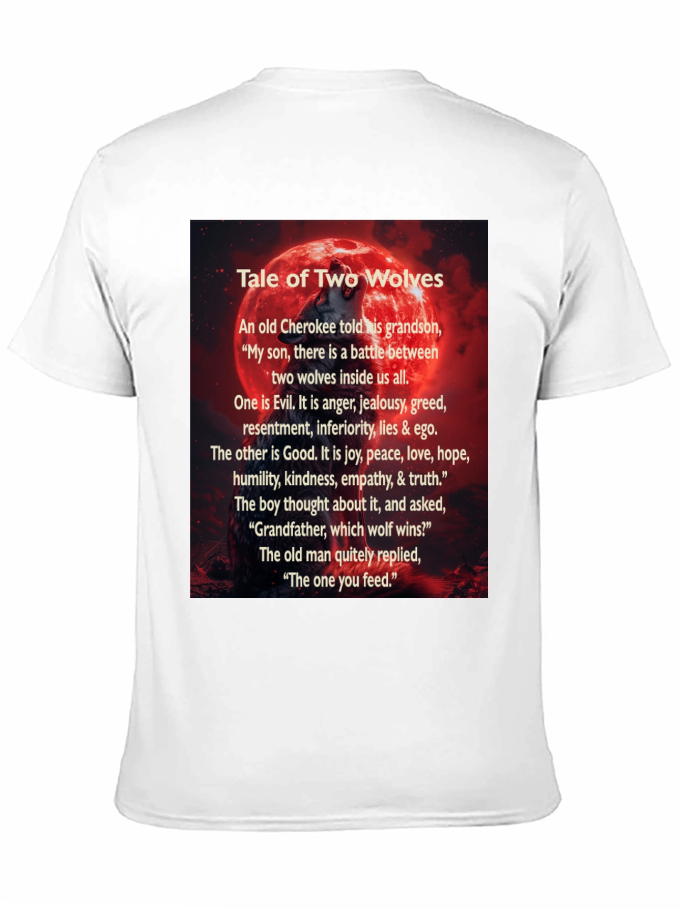 Black Tale of Two Wolves Graphic T-Shirt view 11
