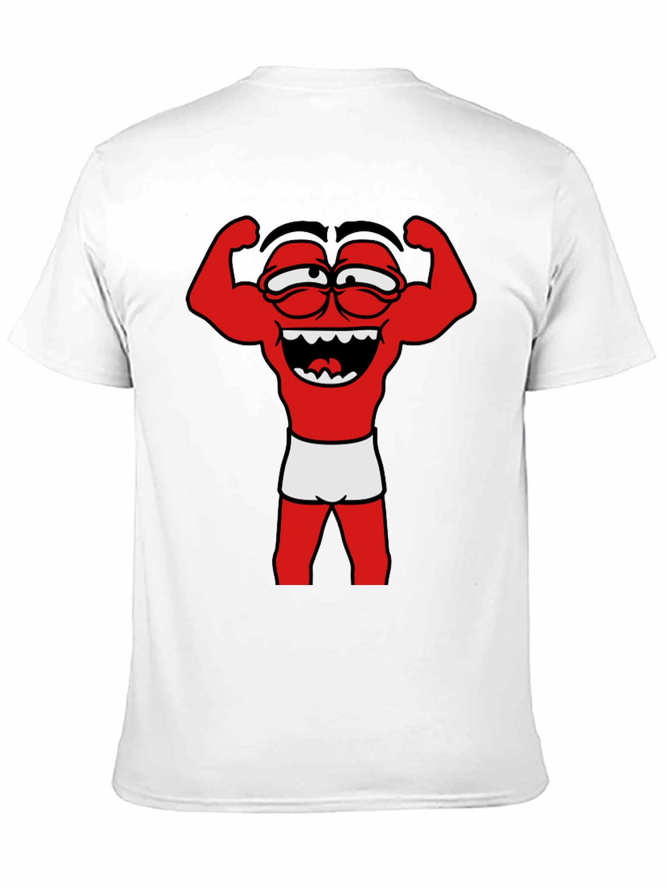 Black Funny Muscle Man Cartoon Graphic Tee - Black view 11