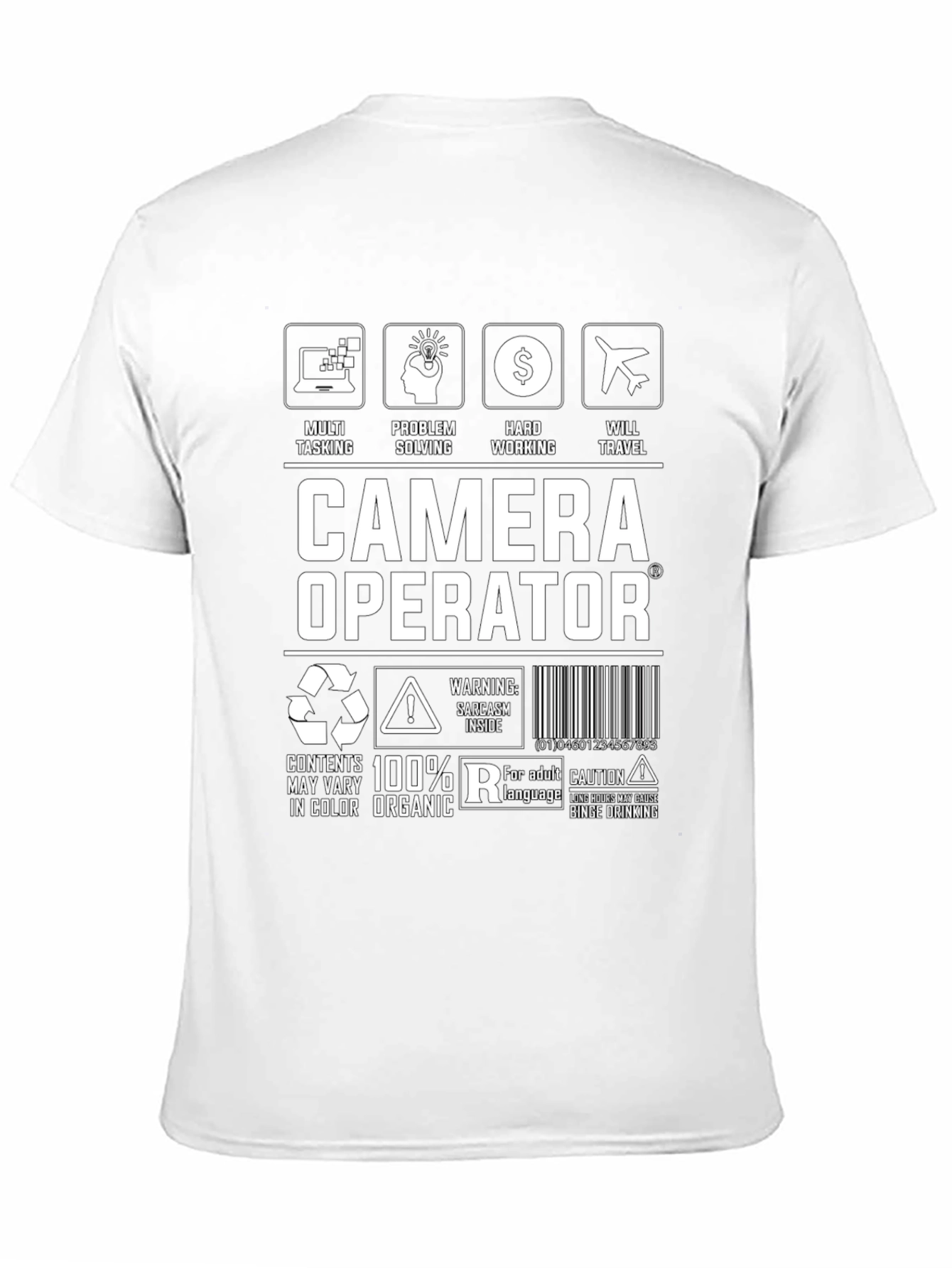 Black Camera Operator Graphic Tee - Multi Tasking view 11