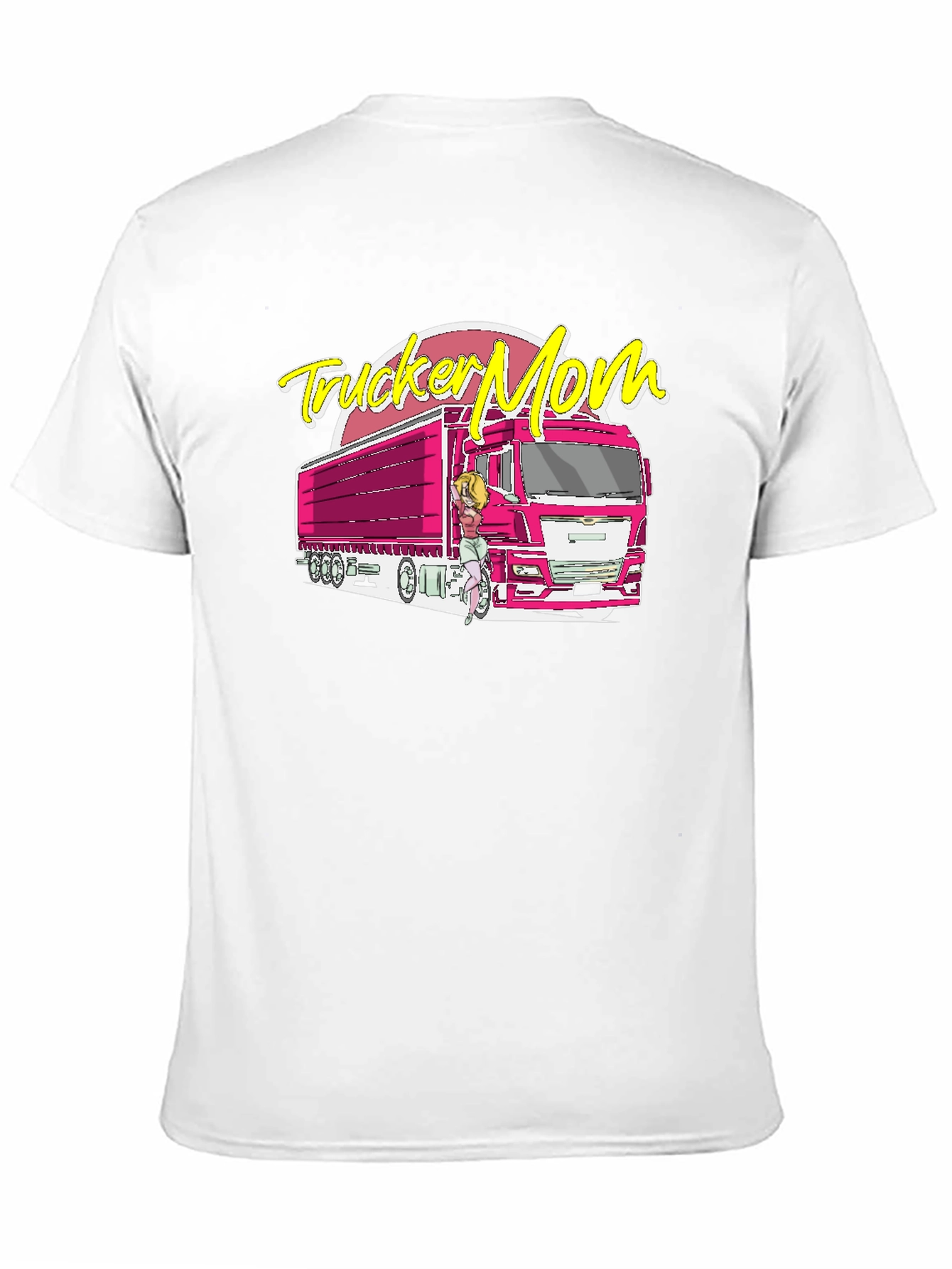 Black Trucker Mom Graphic T-Shirt - Black Cotton Blend Tee view 11