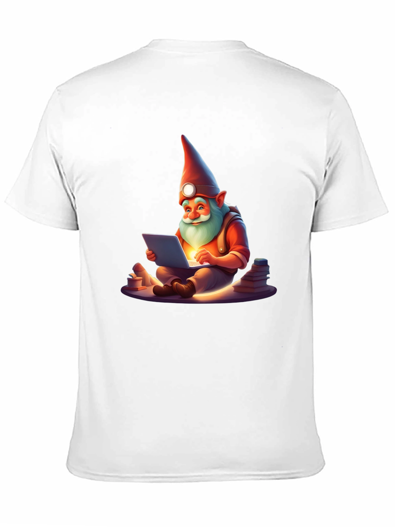 Black Gnome Techie T-Shirt - Novelty Graphic Tee view 11