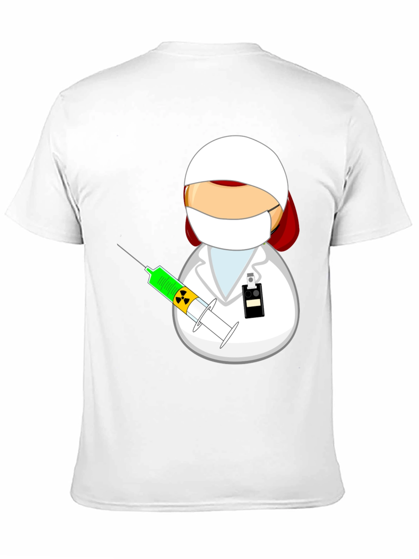 Black Cartoon Doctor with Syringe Black T-Shirt view 11