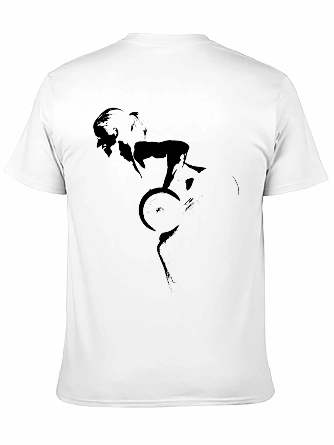 Black Cyclist Silhouette Graphic Tee - Black view 11