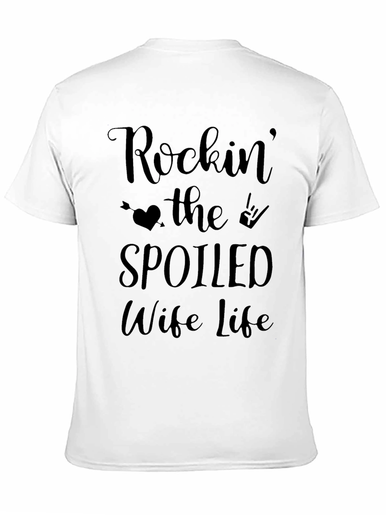 Black Rockin' the Spoiled Wife Life Tee - Black view 11