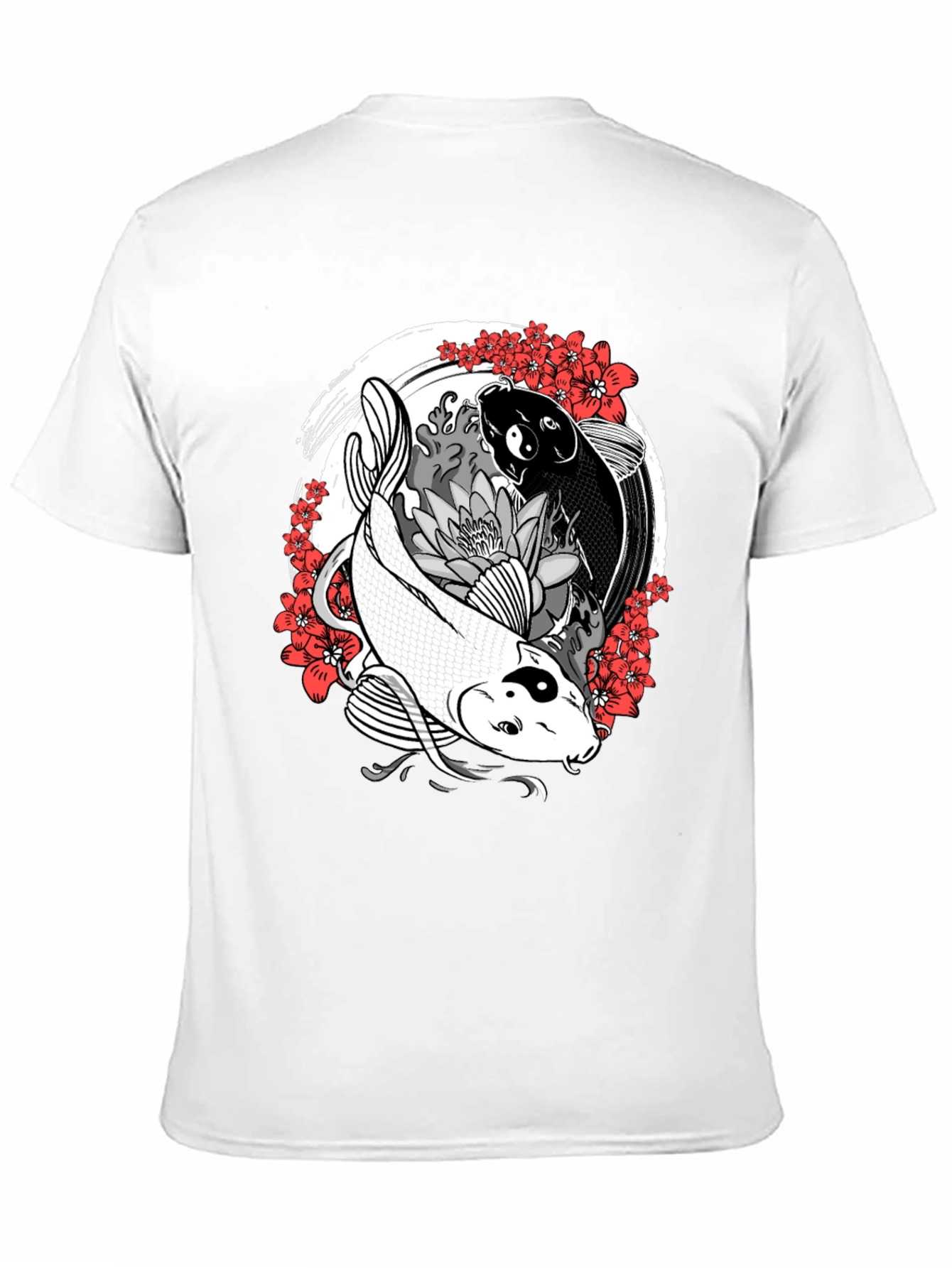 Black Yin Yang Koi Fish Graphic Tee - Harmony & Balance view 11