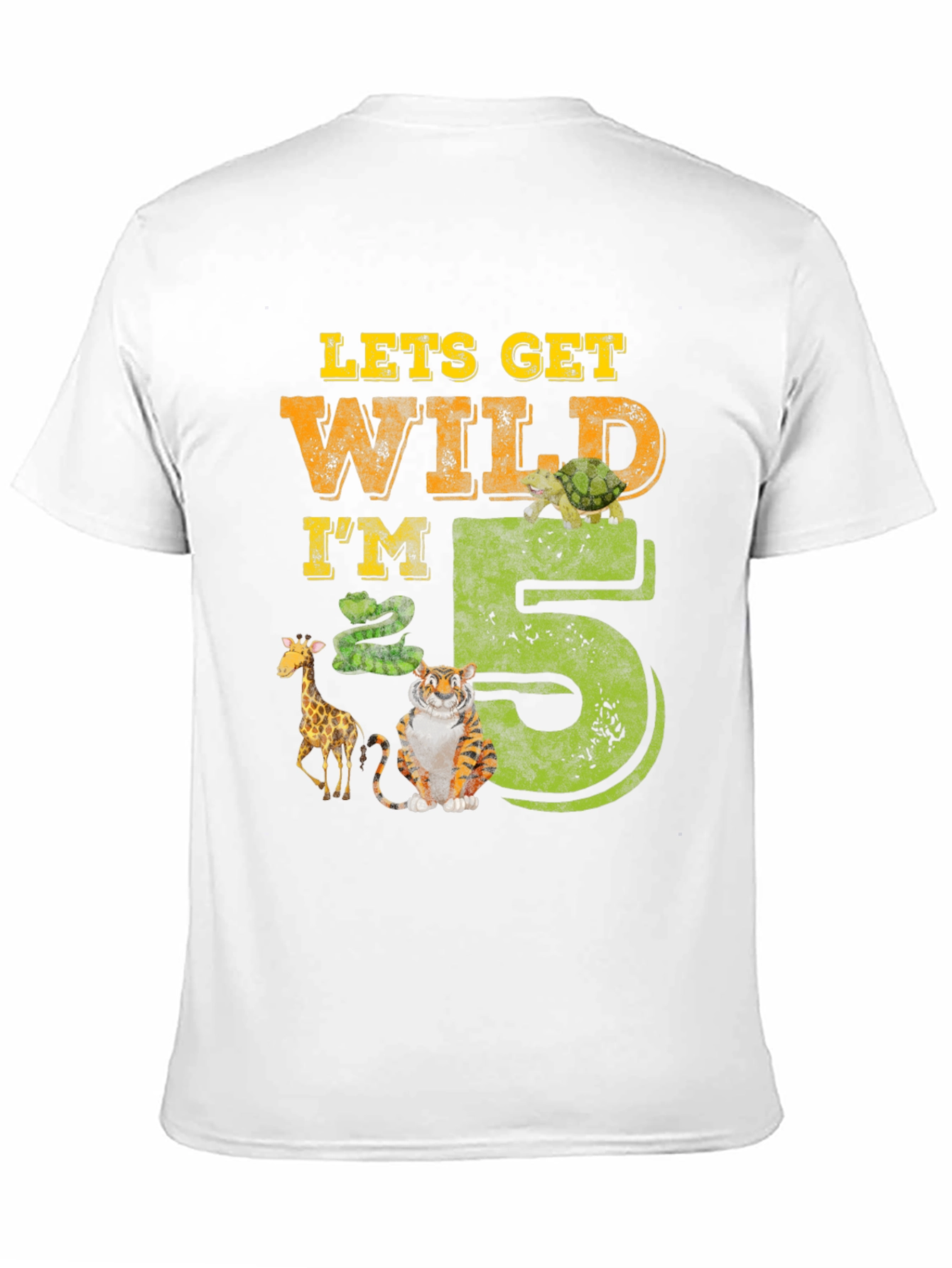 Black Lets Get Wild I'm 5 Birthday T-Shirt view 11