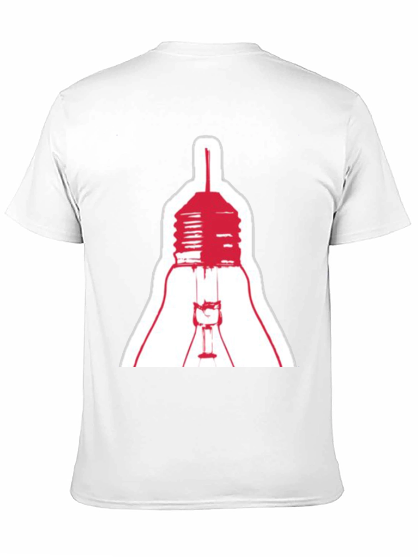 Black Men's Black T-Shirt with Lightbulb Graphic view 11