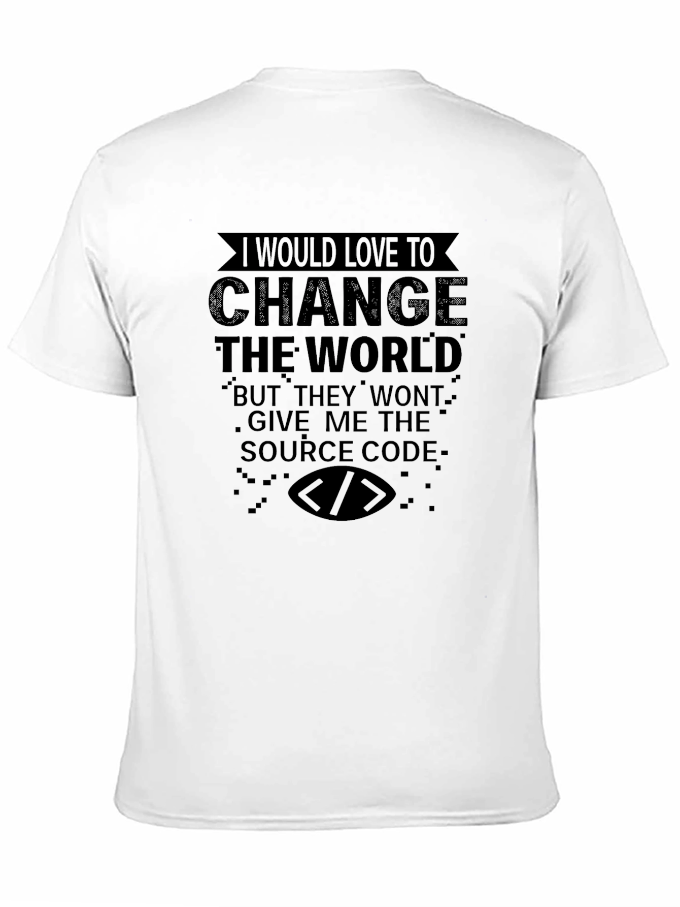Black Change The World Source Code T-Shirt view 11