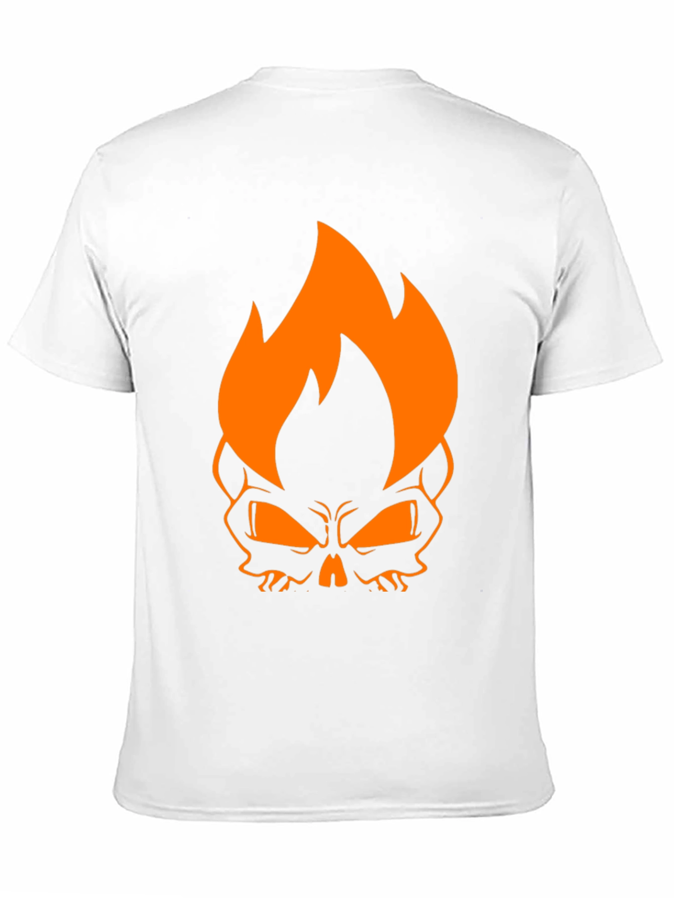 Black Flaming Skull Graphic Tee - Black Cotton T-Shirt view 11