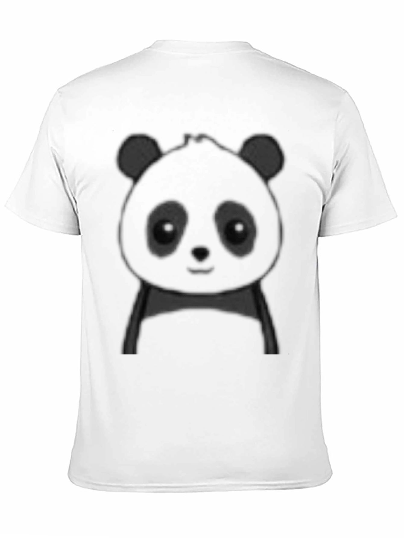 Black Cute Panda Graphic Tee - Black Cotton Casual Shirt view 11