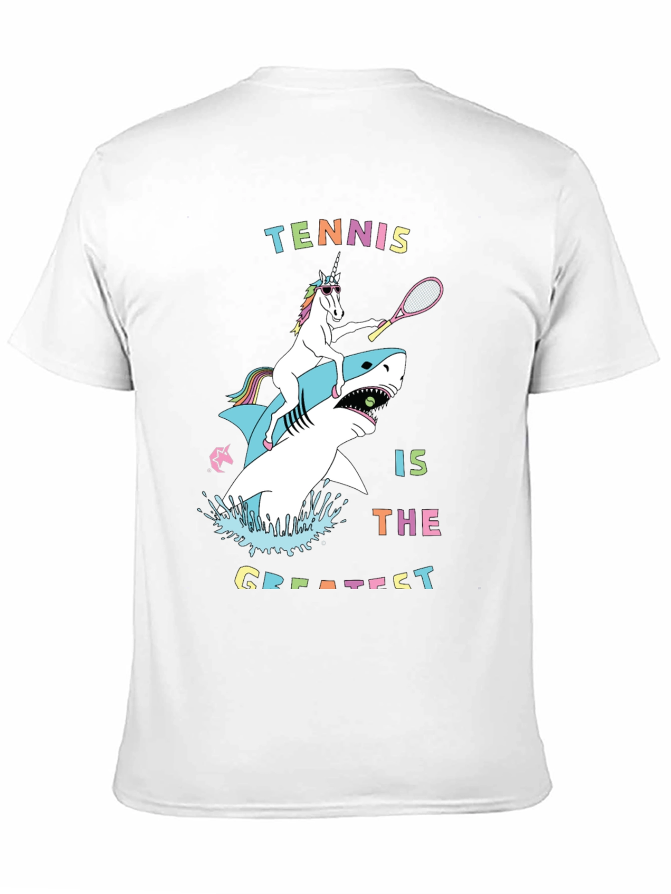 Black Tennis Unicorn Shark T-Shirt - The Greatest Tee! view 11
