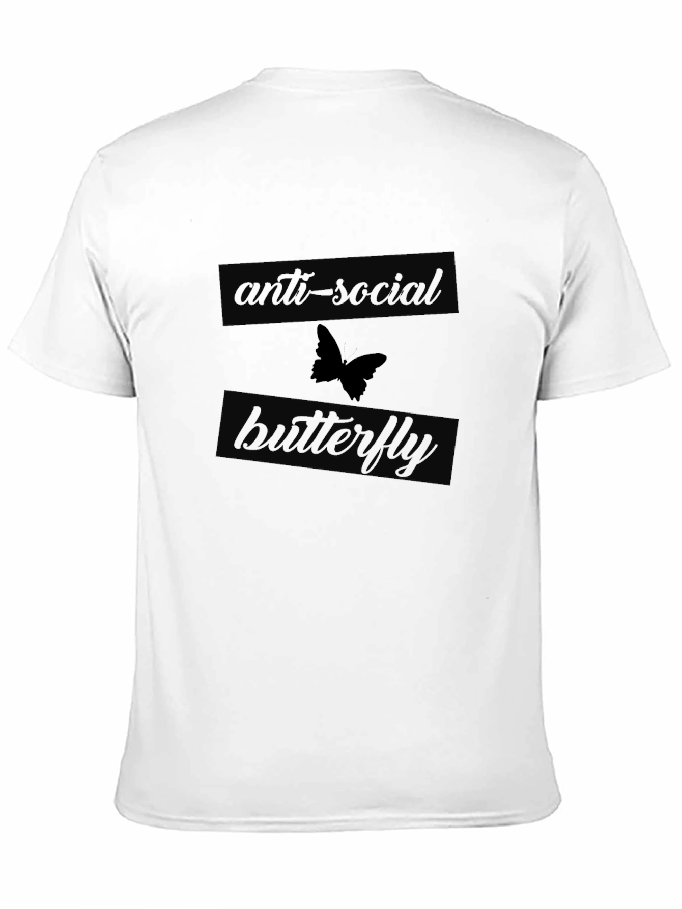 Black Anti-Social Butterfly Graphic Tee - Black view 11