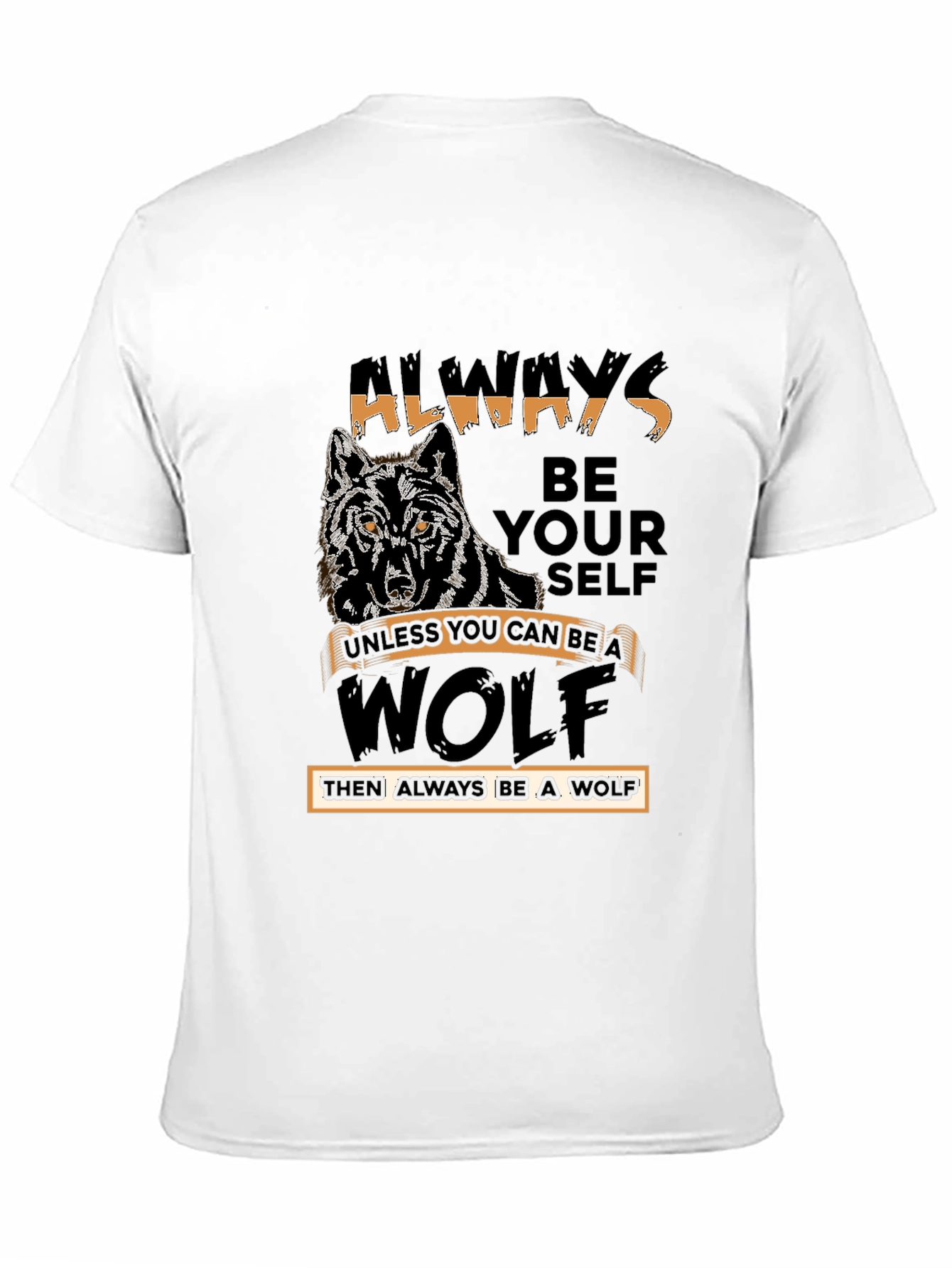 Black Always Be Yourself Wolf Graphic Tee view 11