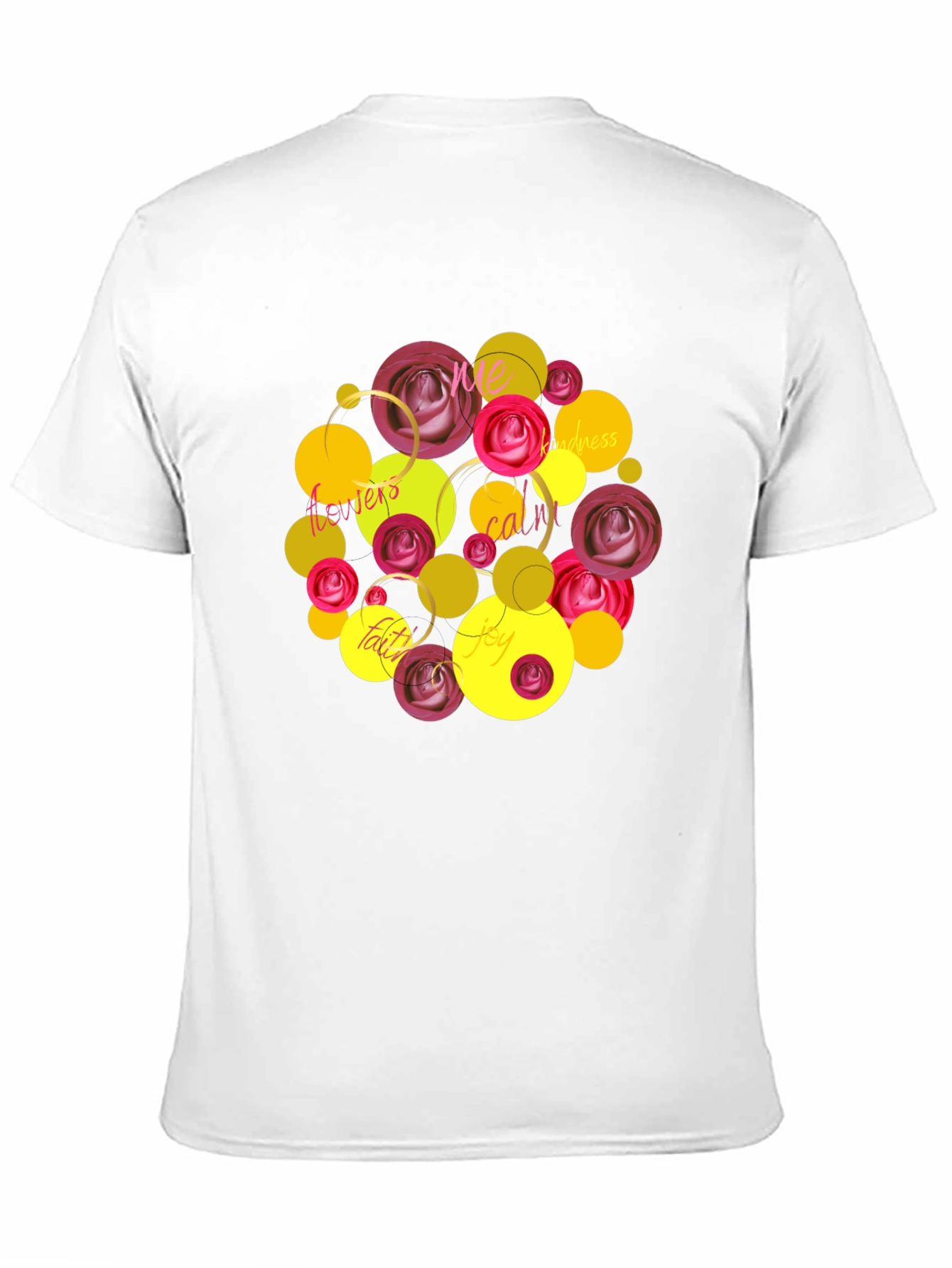 Black Floral Word Art T-Shirt - Positive Vibes view 11