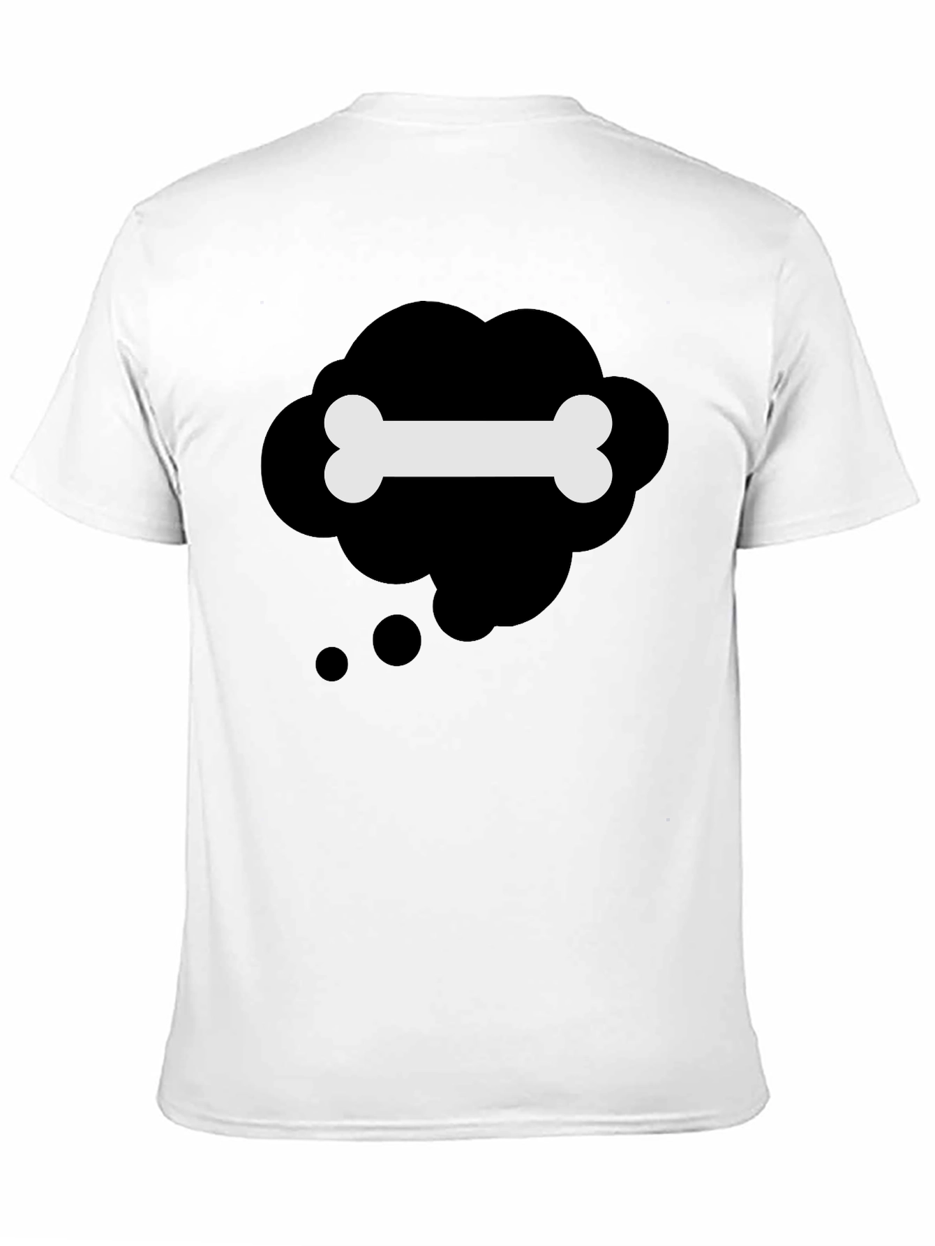Black Black T-Shirt with Bone Thought Bubble Design view 11