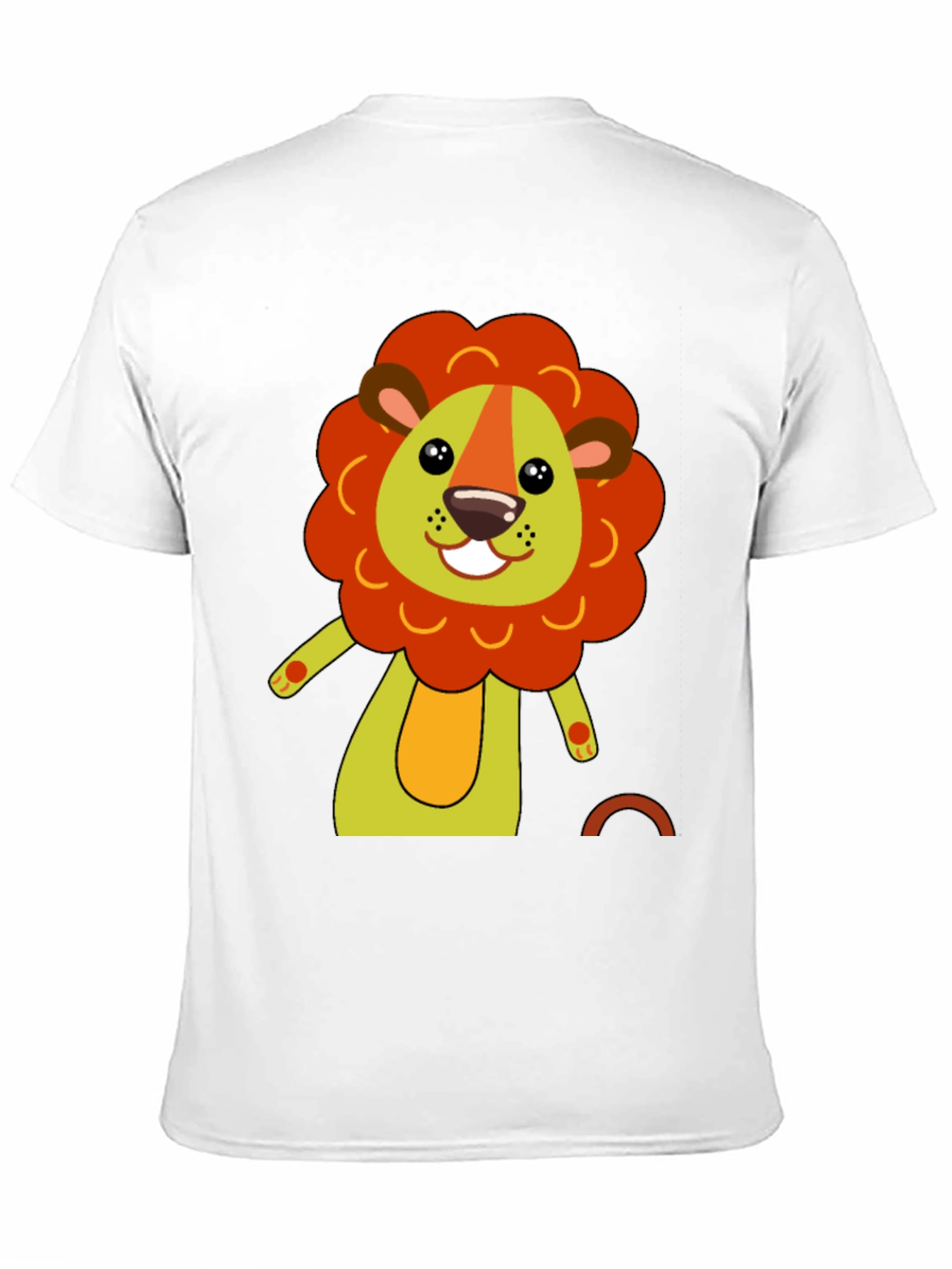 Black Cute Cartoon Lion Black T-Shirt view 11