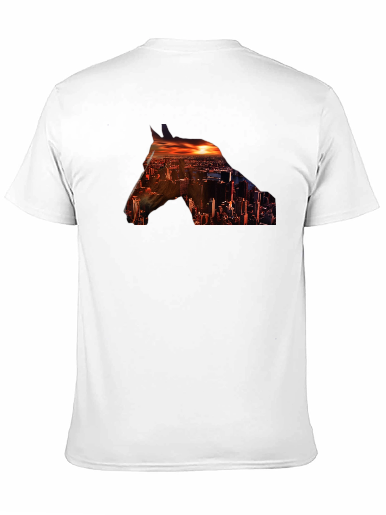 Black Cityscape Horse Graphic Tee - Stylish Urban Design view 11