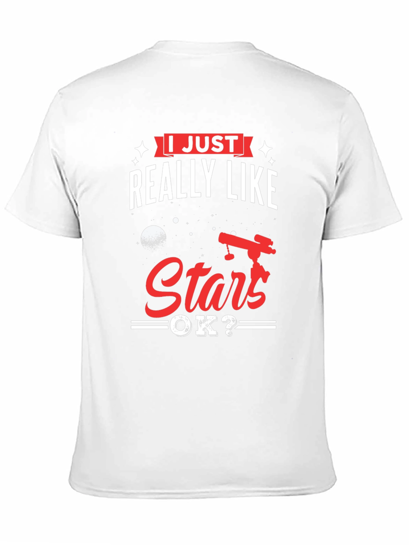 Black I Just Really Like Stars OK? Graphic T-Shirt view 11