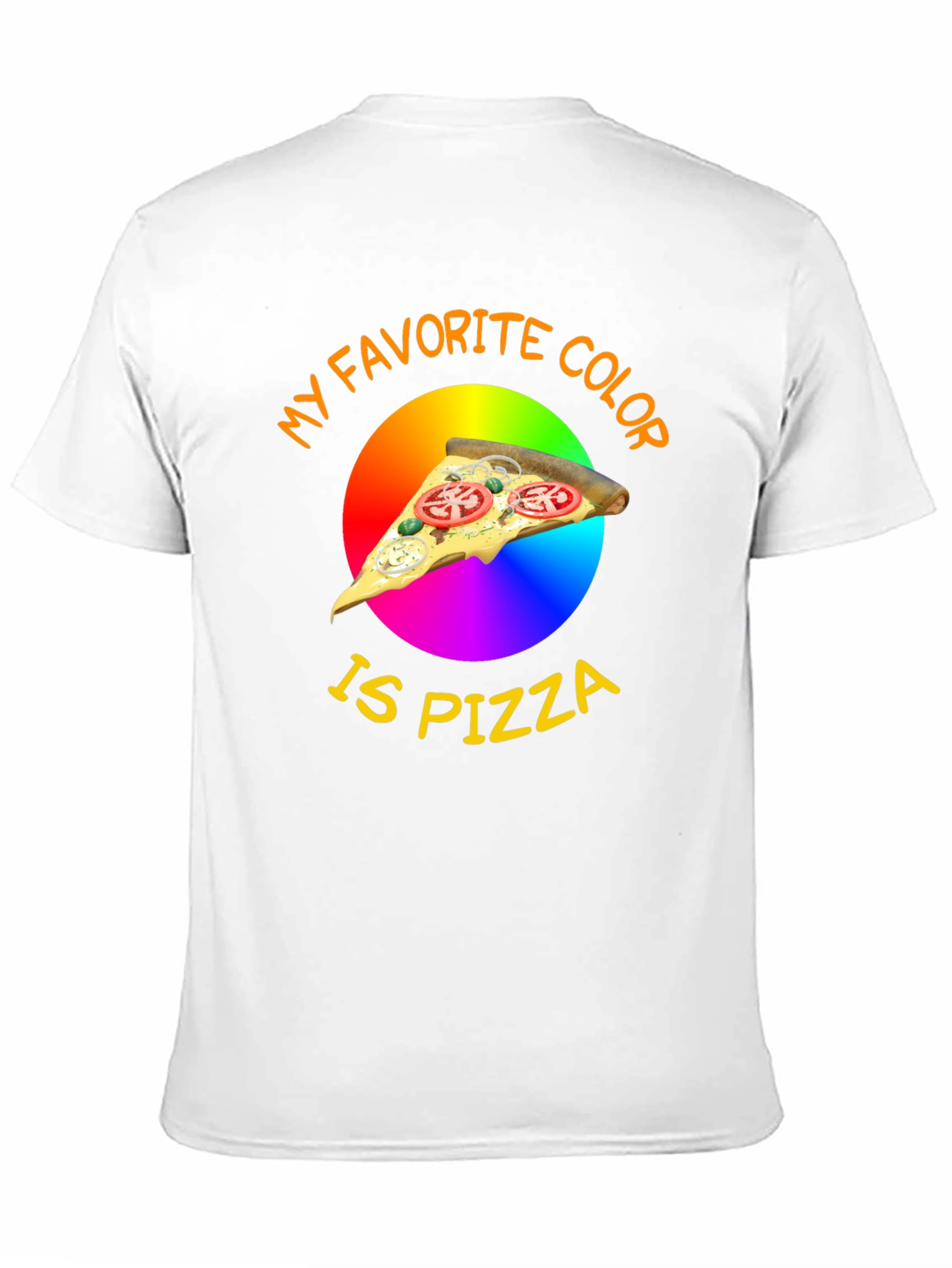 Black My Favorite Color is Pizza T-Shirt view 11