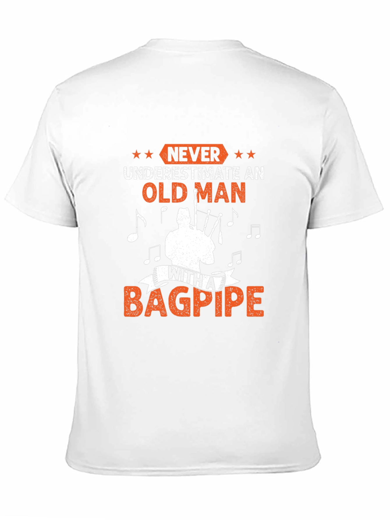 Black Never Underestimate Old Man Bagpipe T-Shirt view 11
