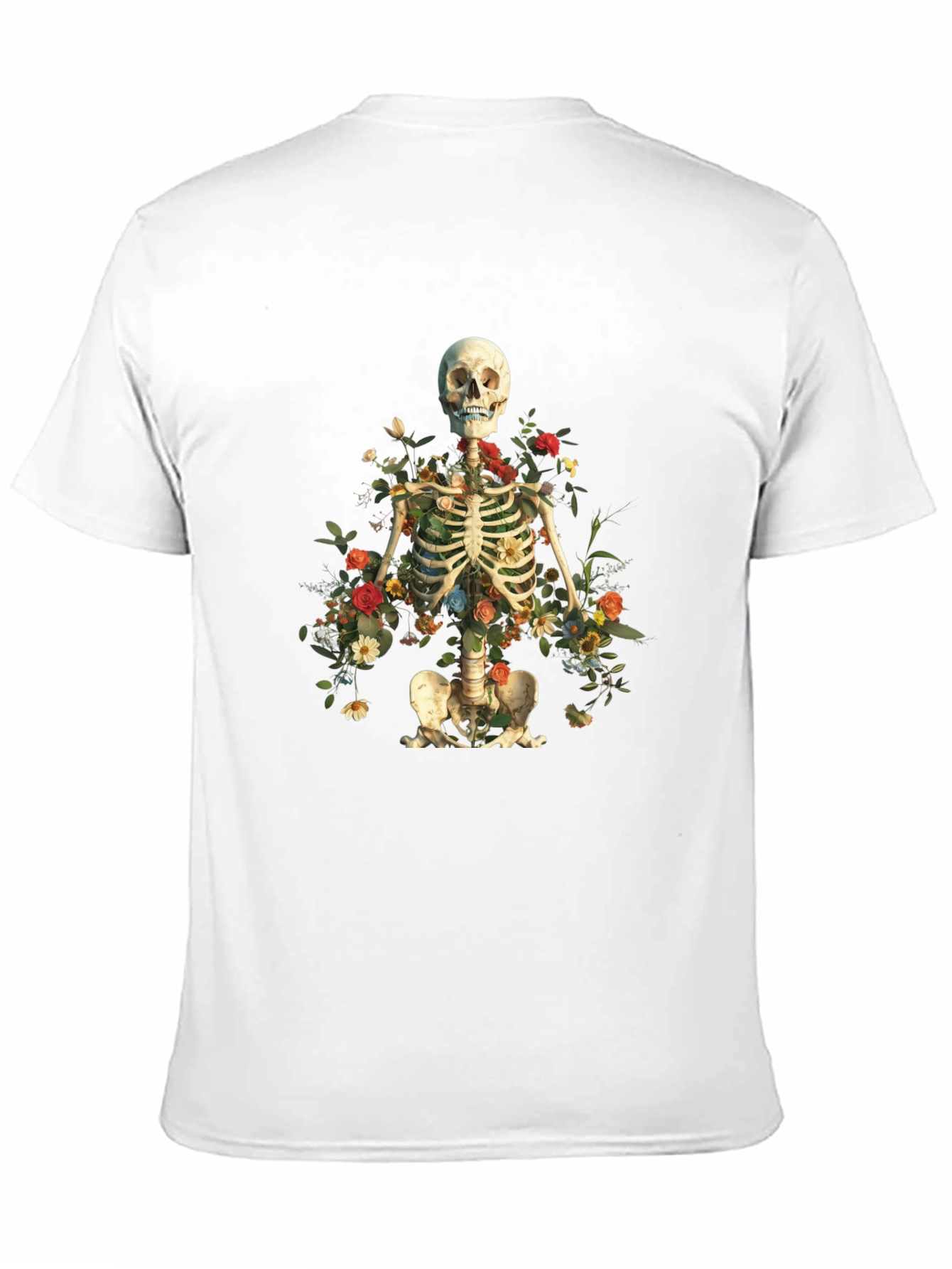 Black Floral Skeleton Graphic Tee view 11