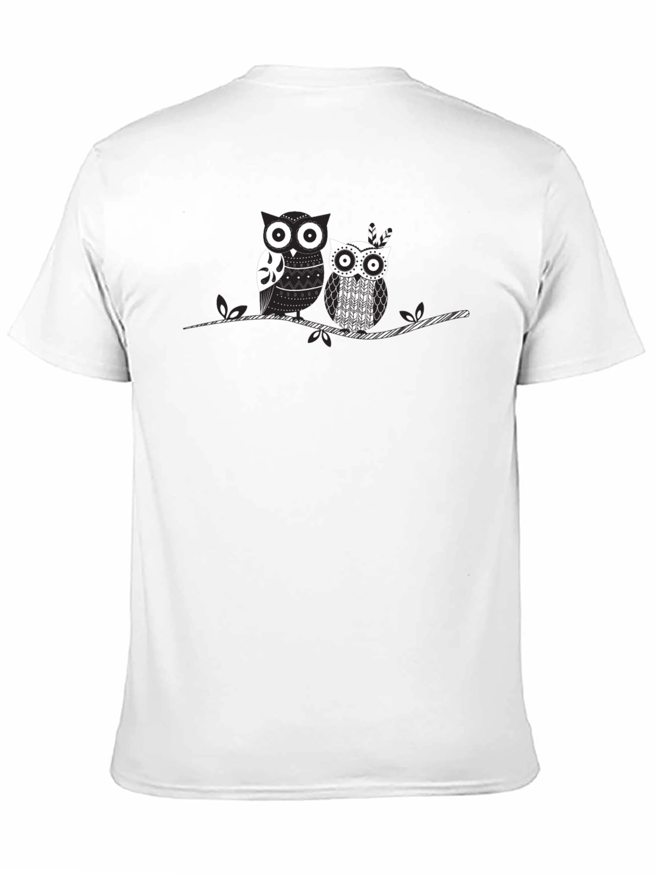 Black Owl Graphic Print Black T-Shirt view 11